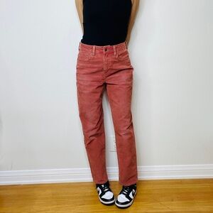 NWT American Eagle salmon pink Size 4 Corduroy Straight leg Jeans 27 waist